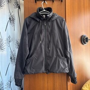 Lululemon Dark Grey Ruched Pocket Zip-Up Hooded Athletic Jacket Size 8
